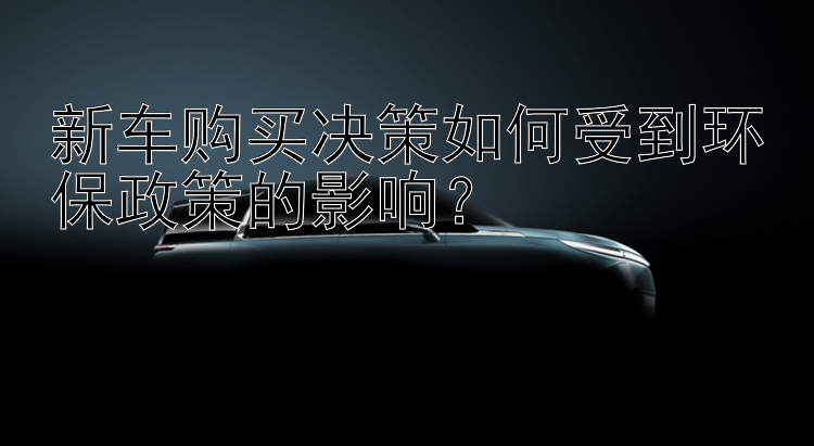 新车购买决策如何受到环保政策的影响？